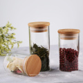 Heat Resistant Round Glass Jar Bamboo Lid